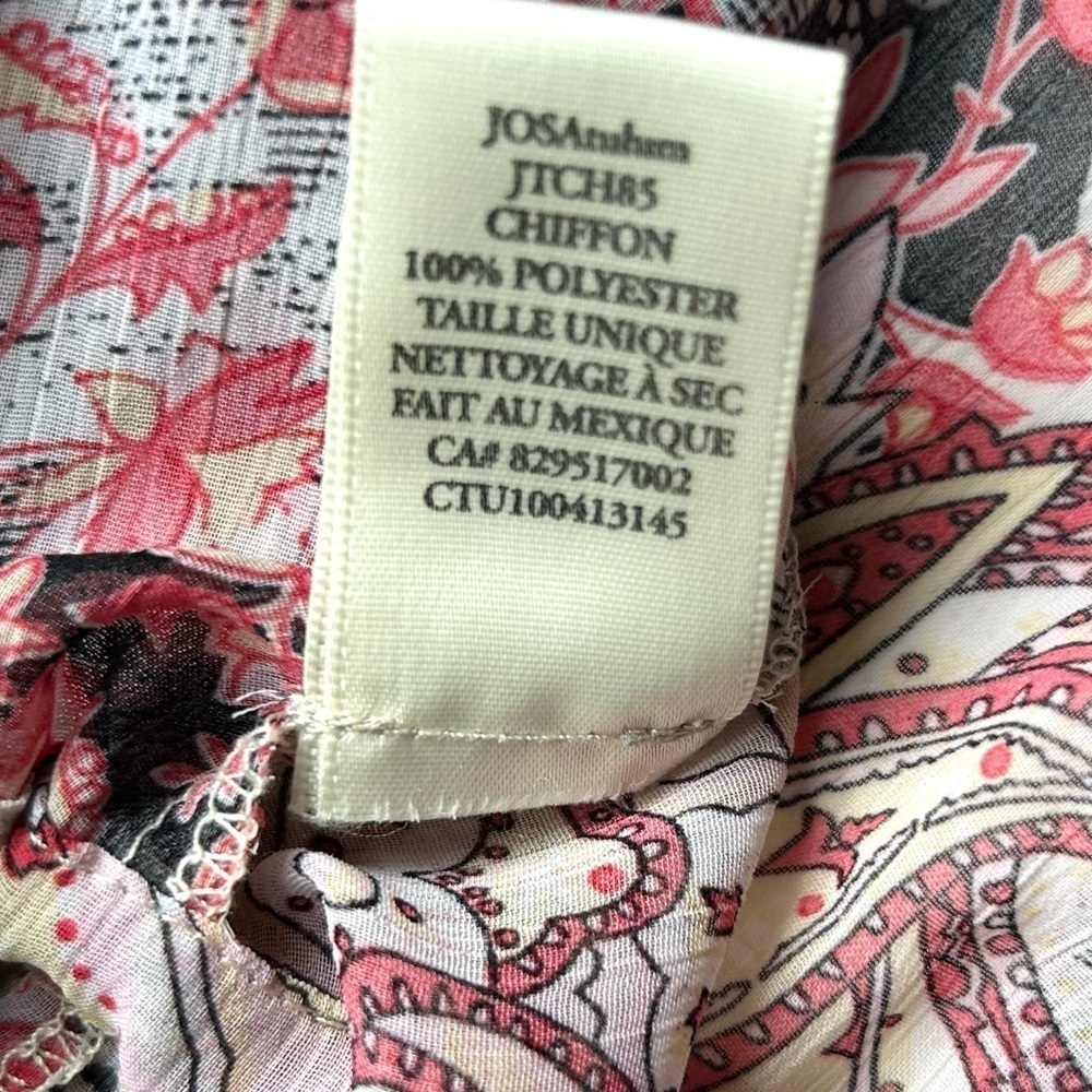 JOSA TULUM chiffon beach dress coverup red paisley pattern print - Picture 3 of 8